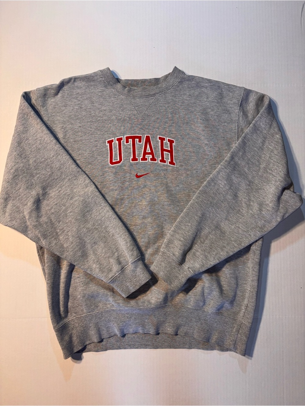 Vtg Nike University Utah Utes Center Swoosh Check 90’s Y2K Pullover Sweatshirt L